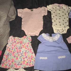 11 pc. Onesies and dresses all 0-3 months